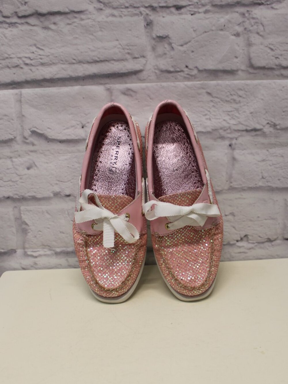 Sperry Top-Sider Pink Glitter Sequin Boat Shoes Size 6m
